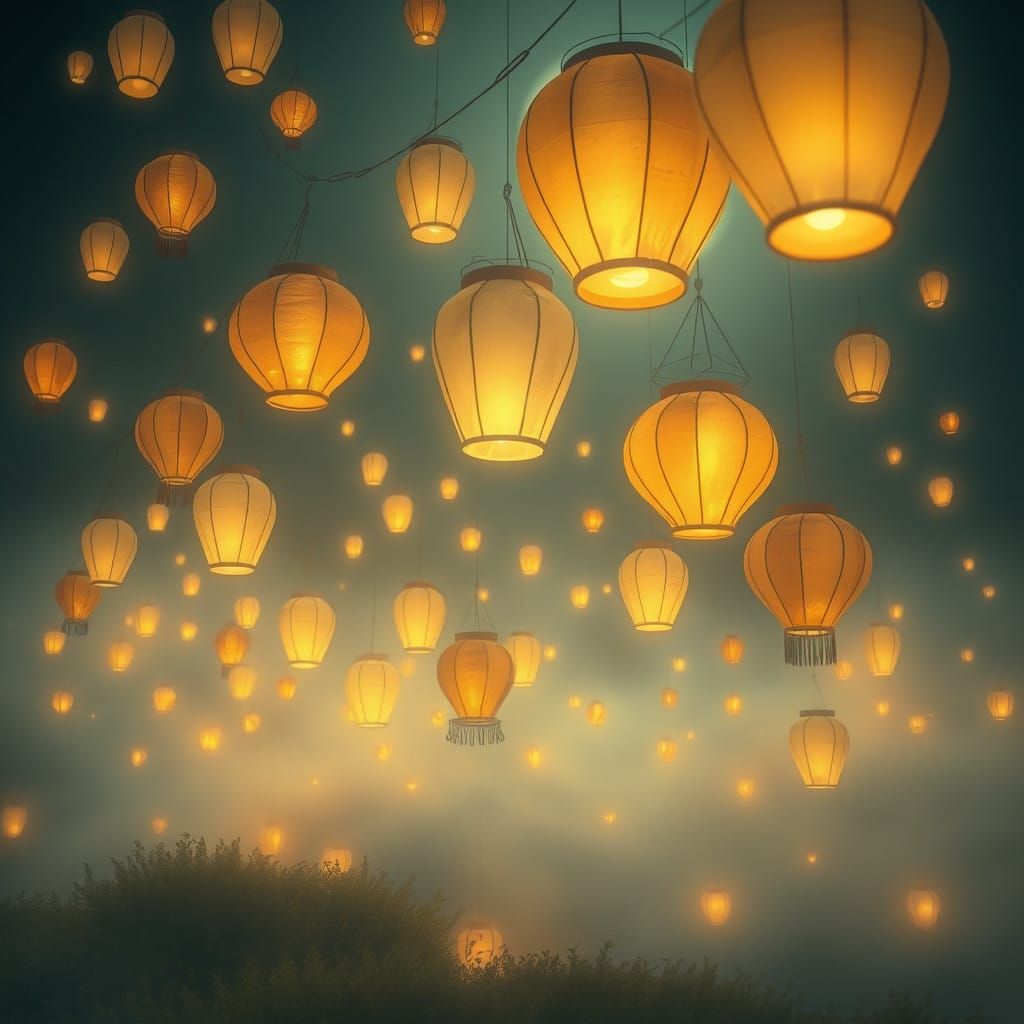 Dreamlike Lanterns in Ethereal Glow