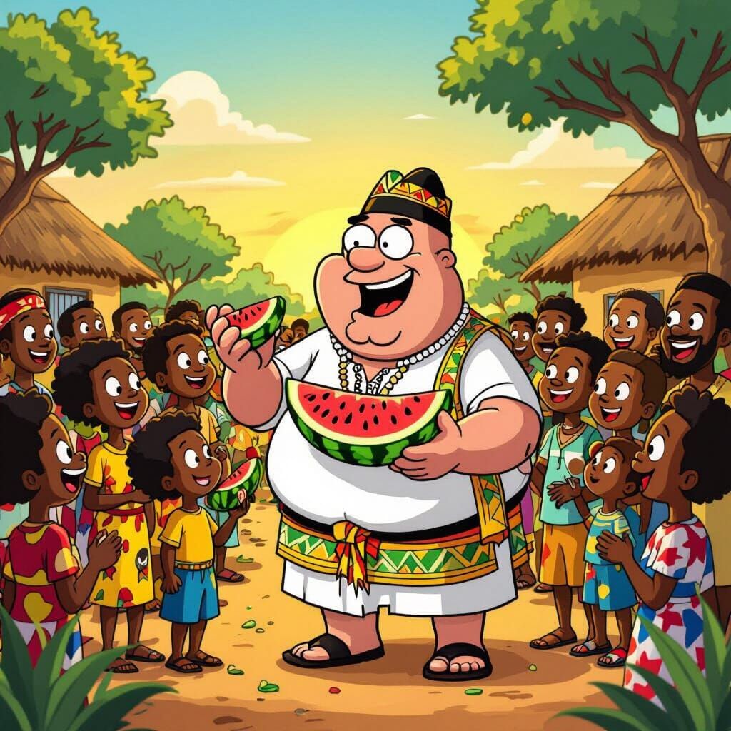 Peter Griffin Enjoys Nigerian Festival with Children