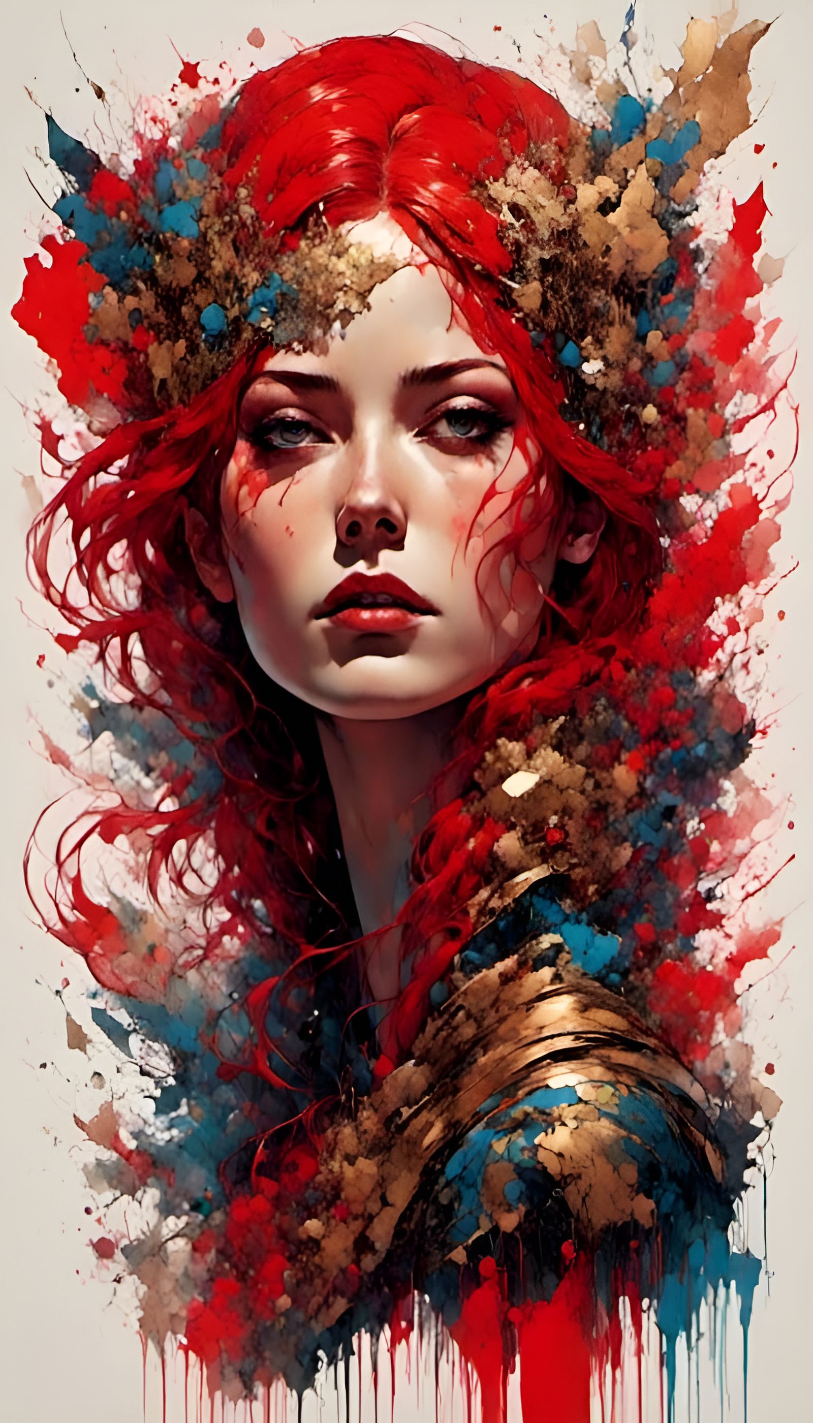 Stunning Red-Haired Woman Portrait in Artgerm Style