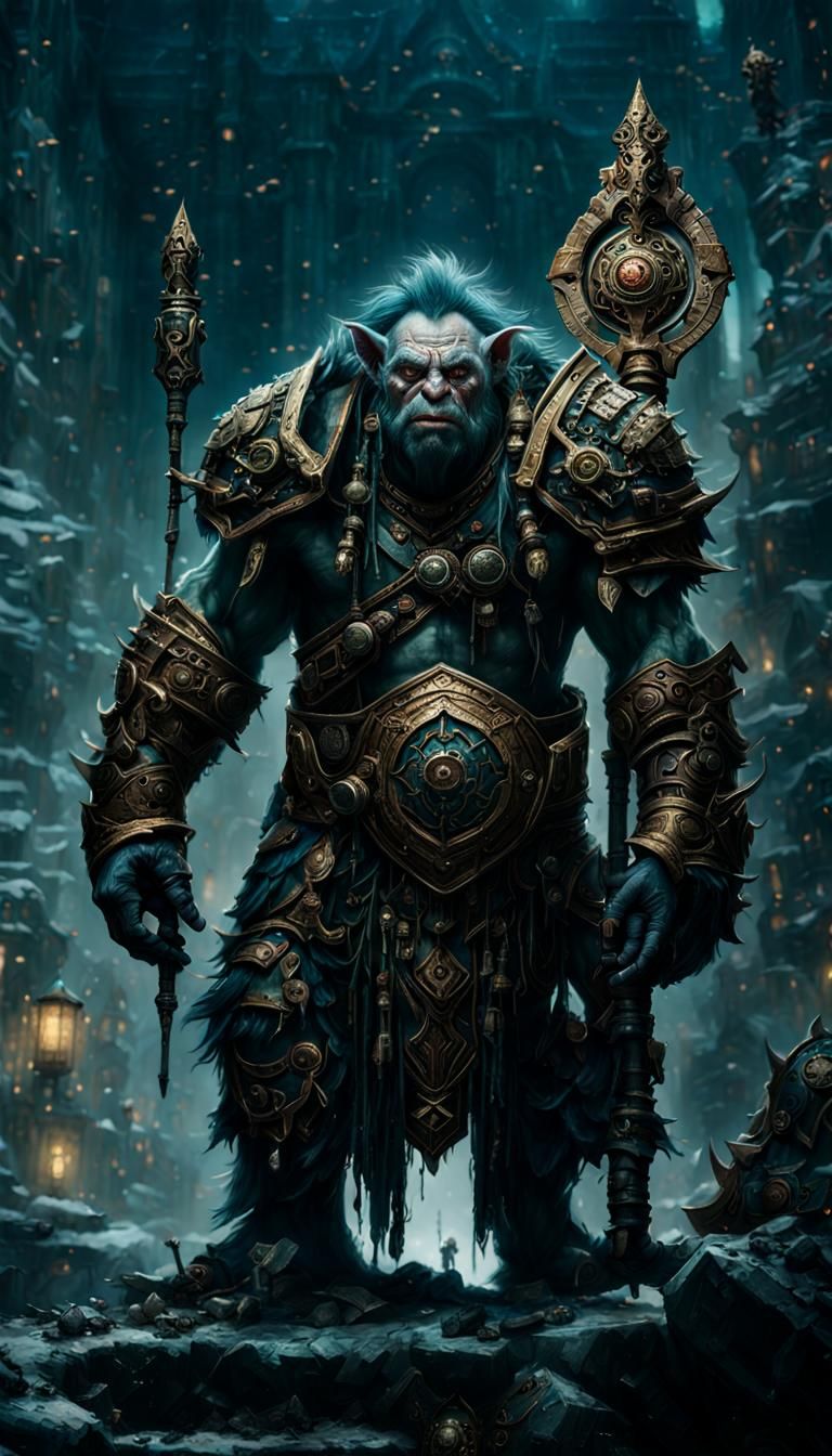 Detailed Troll Assassin in Fantasy World