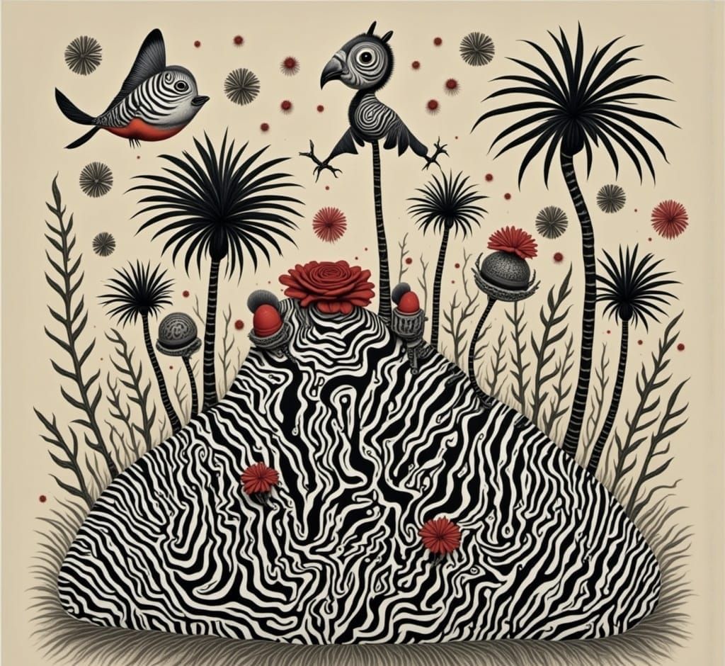 Cyberpunk Zebra in a Vibrant Jungle Landscape