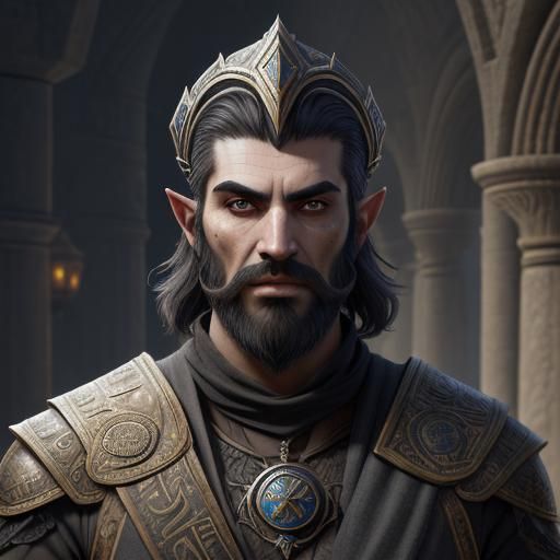 Detailed Dwemer Portrait in Steampunk Fantasy Style