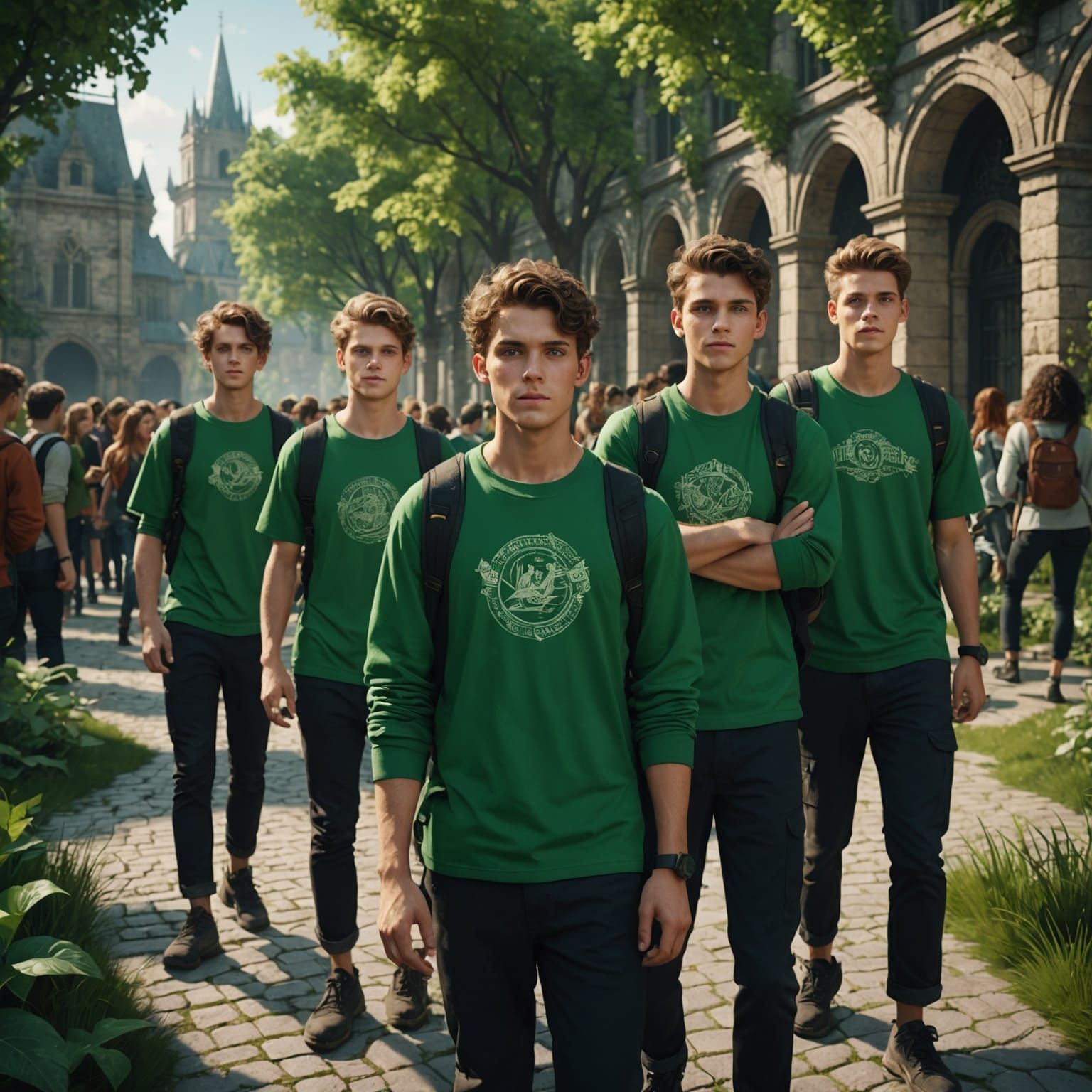 Students in Green: Fantasy Concept Art