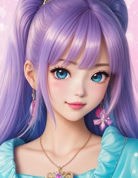 Close-up Manga Eye with Vaporwave Aesthetic