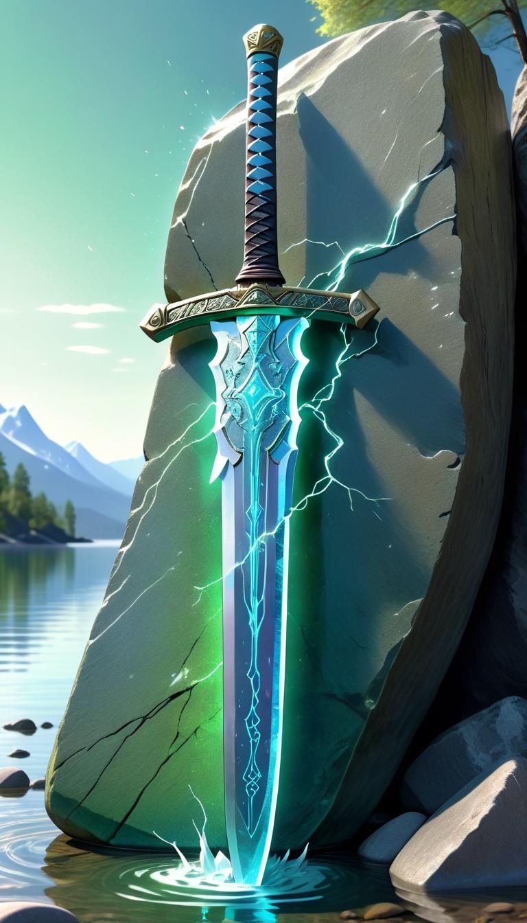 Luminescent Water and Electricity Samurai Sword