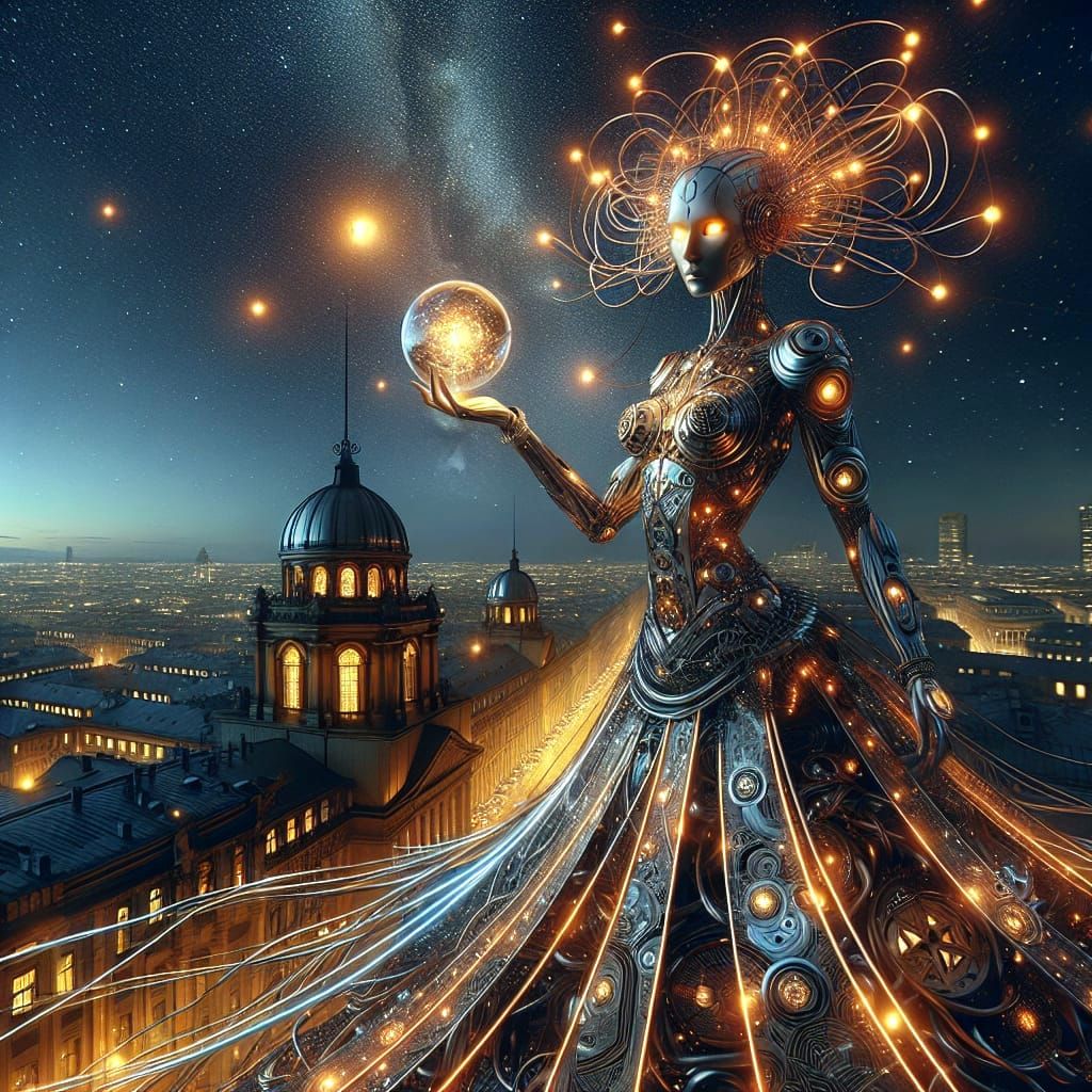 Electricity Goddess in Art Deco Elegance