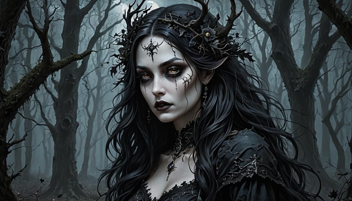 Gothic Goddess in the Forest
