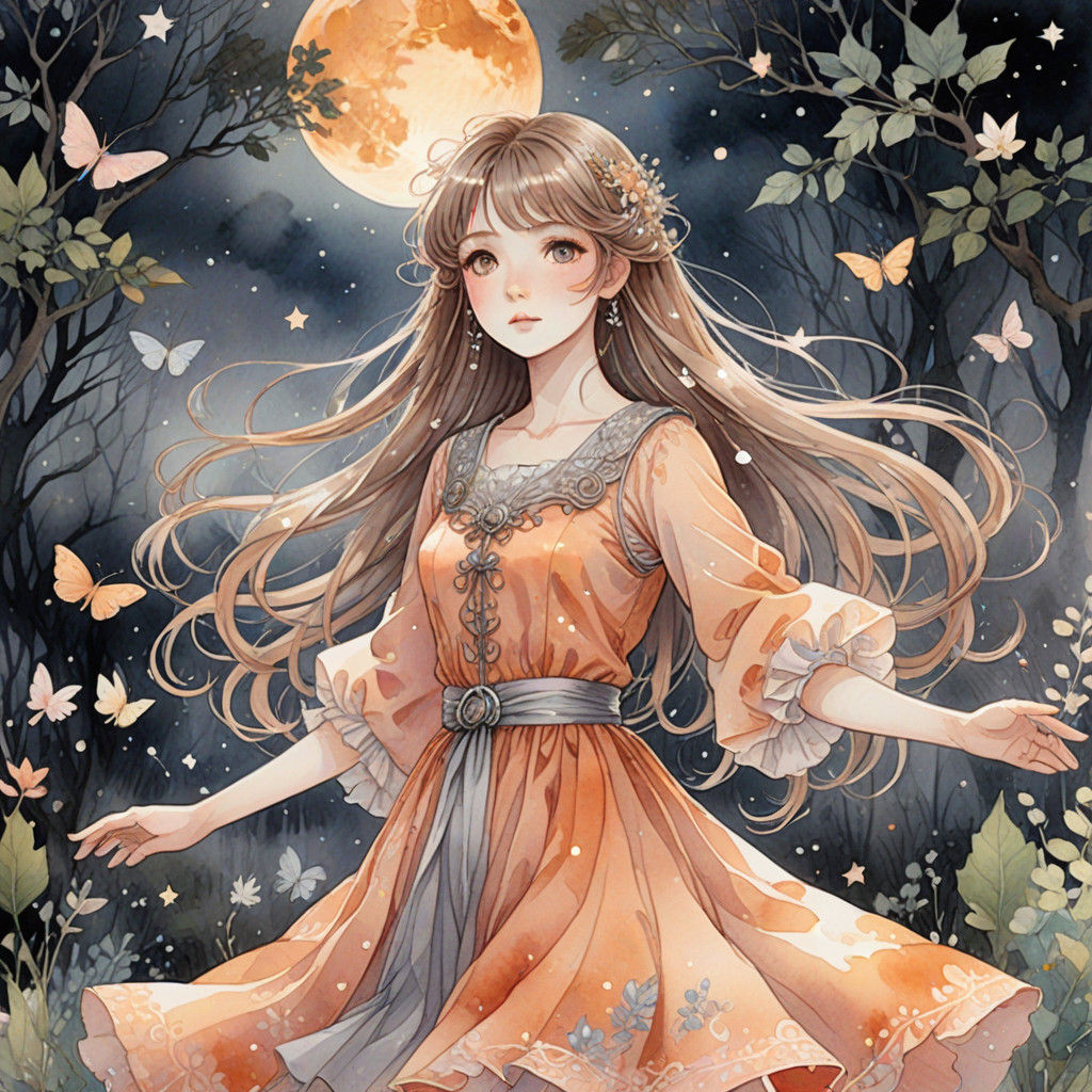 Ethereal Magical Girl in Pastel Paradise