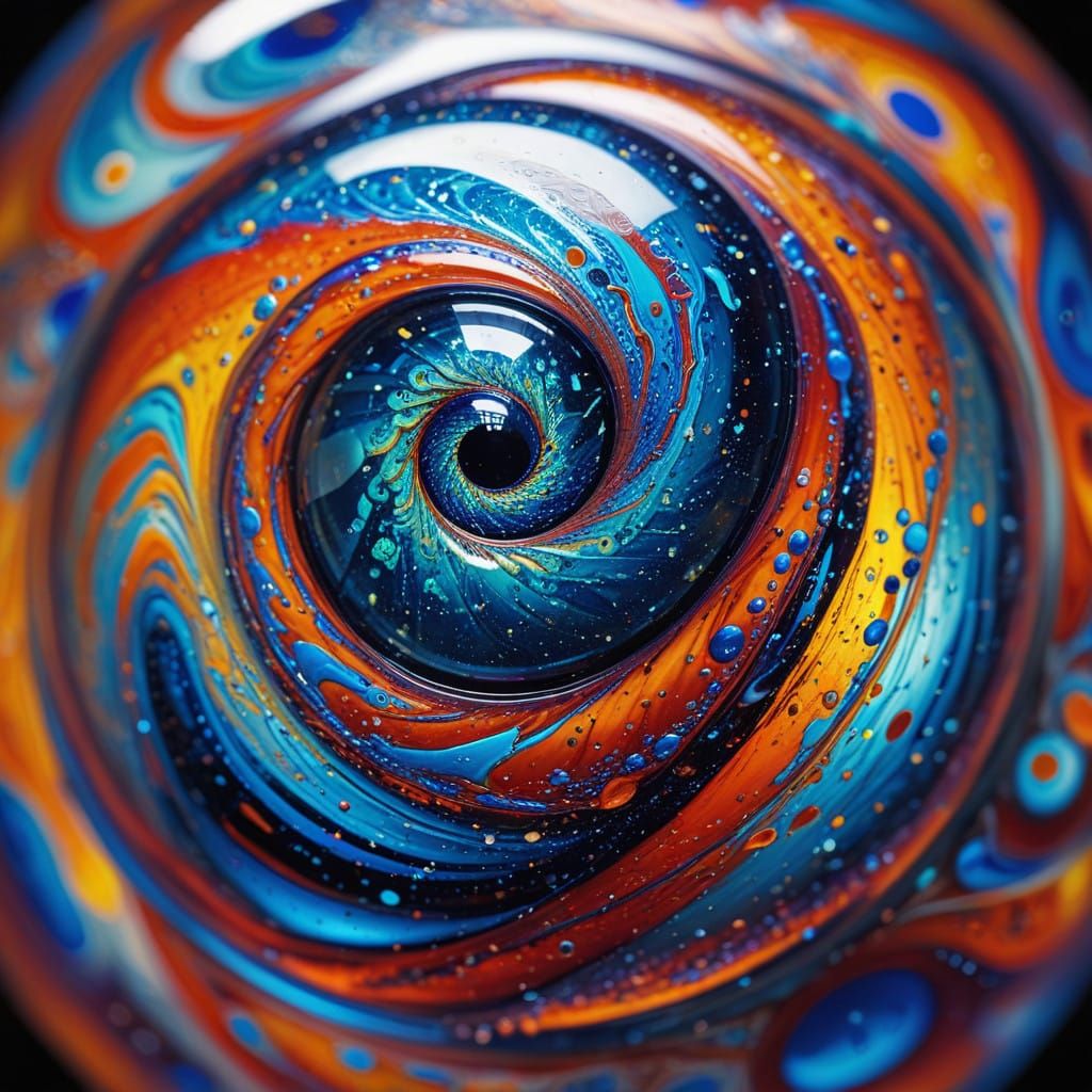 Vibrant Glass Abstract Art in Extreme Close-Up