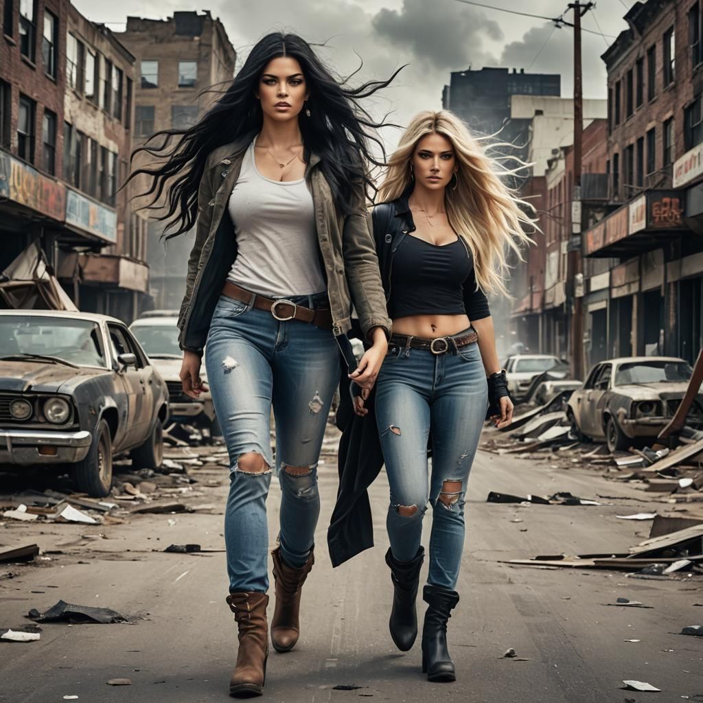 Curvy Women in Post-Apocalyptic Cityscape