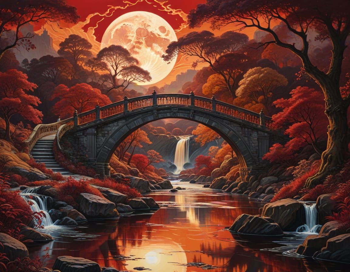 red glow of the full moon