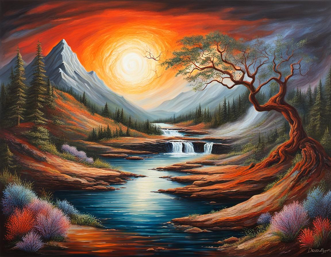 Landscape on the Banks with Water