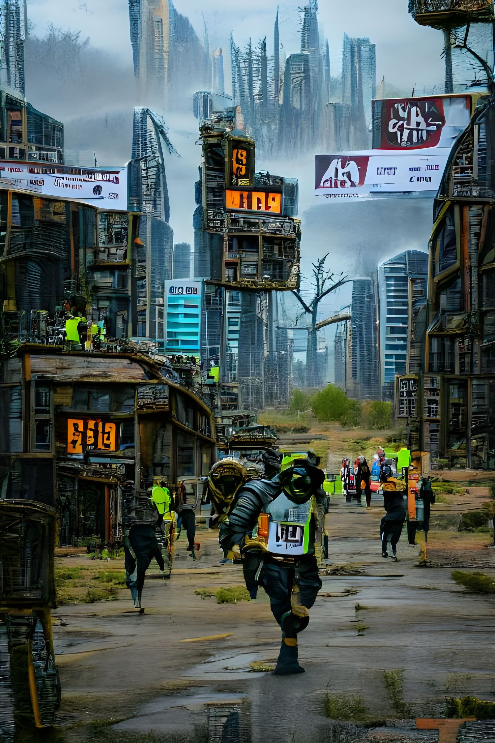 Sci-Fi Post-Apocalyptic Cityscape in 8K