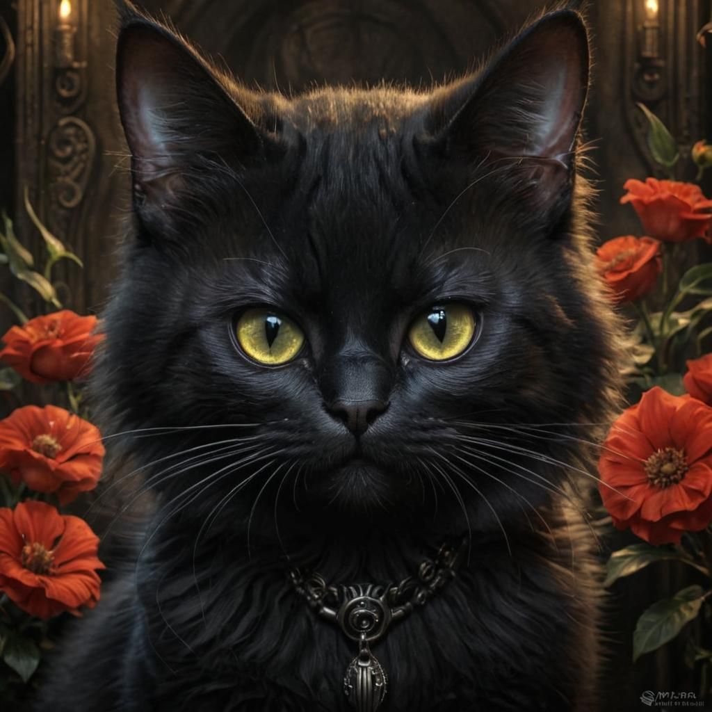 Biomechanical Cat in Giger Style