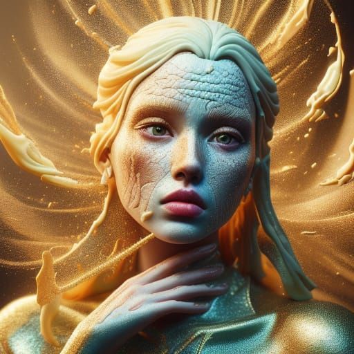 White Chocolate Woman in Digital Art Style