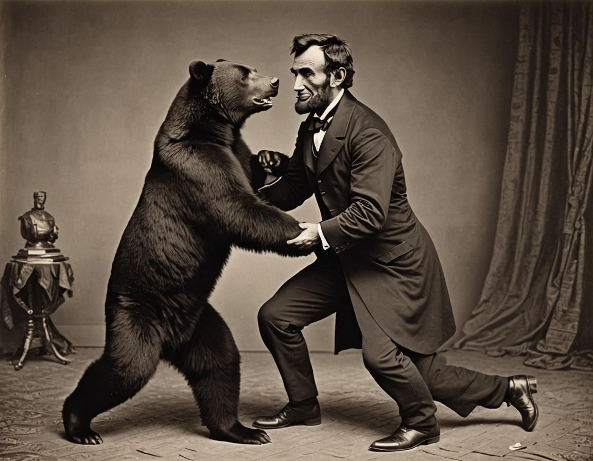 Abraham Lincoln Wrestles a Bear