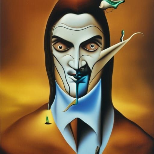 Surreal Vampiric Legolas Melts on Canvas