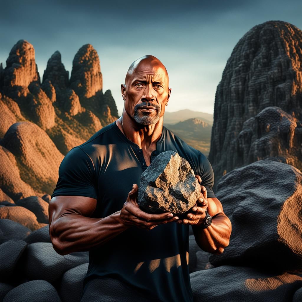 Dwayne Johnson in Moody Hyperrealistic Portrait