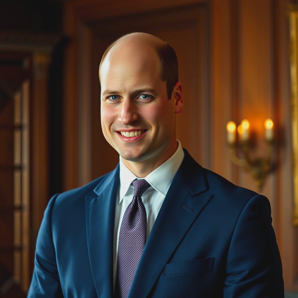 AI Interpretation: Prince William as 'Sexiest Bald Man'