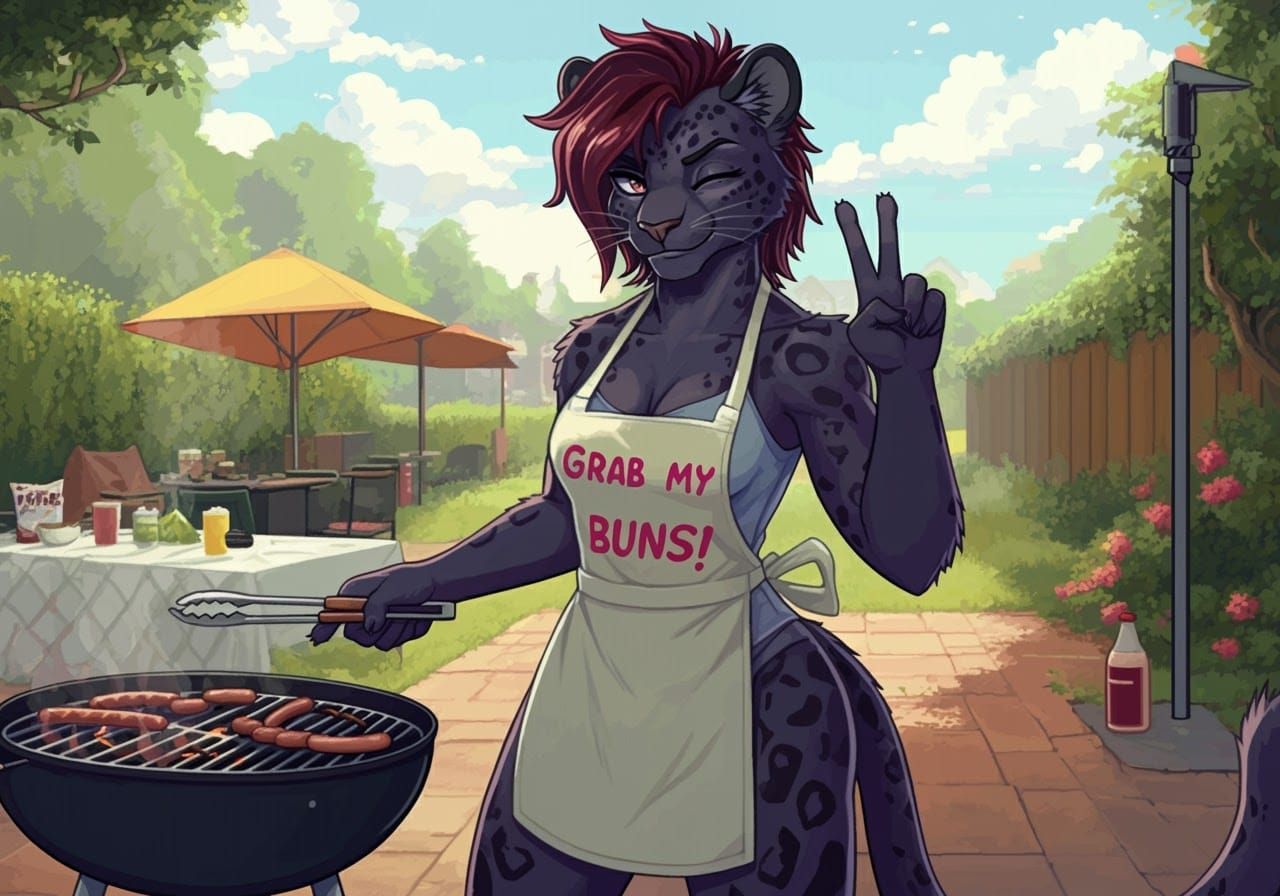 Feisty Panther BBQ in 16-bit Pixel Art