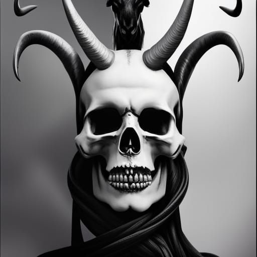 Gothic Horror: Demonic Skull Portrait