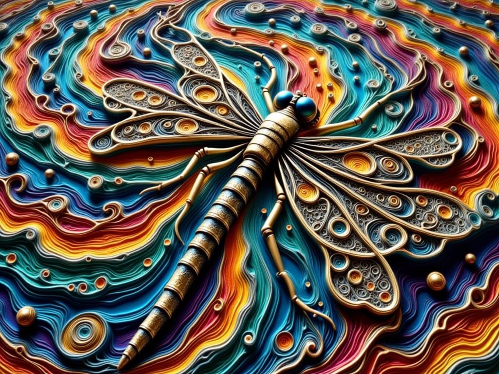 Ethereal Dragonfly in Vortex of Void