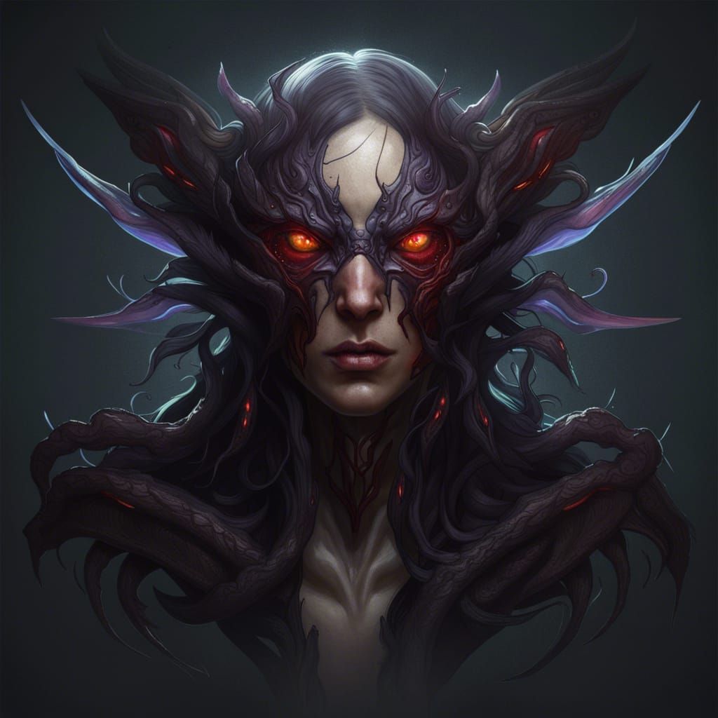 Demonic Eldritch Fly Portrait in Digital Art Style