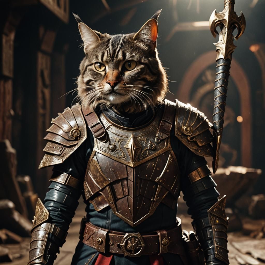 Klingon Warrior Cat in Cinematic Film Still