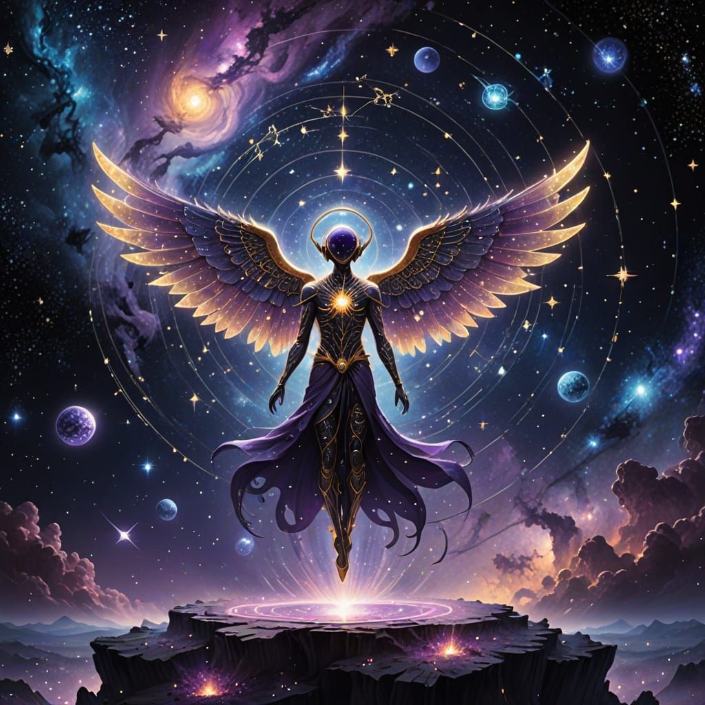 Luminous Starseed in Deep Space with Swirling Galaxies