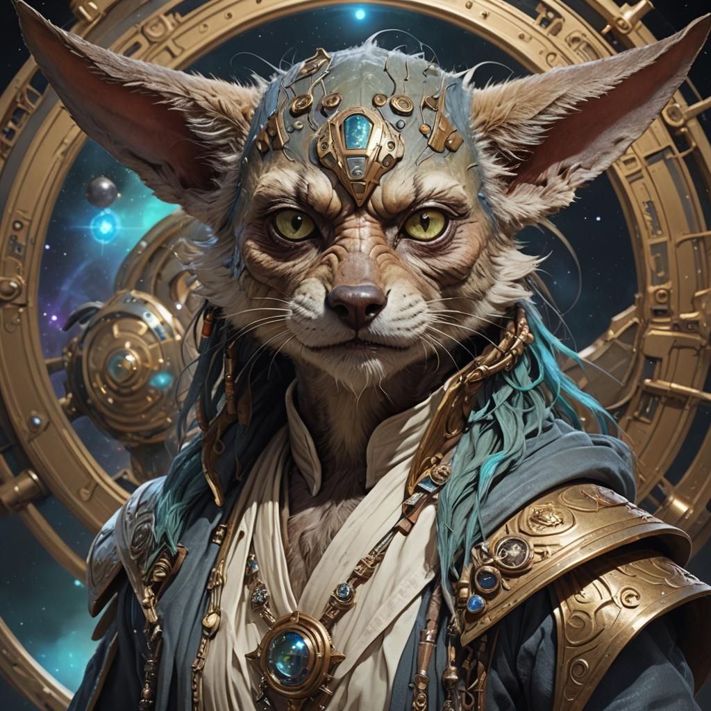 Space Pirate Hybrid Portrait in Hyperdetailed Style