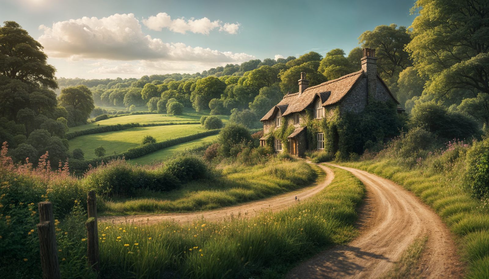 Idyllic English Countryside Landscape in Summer