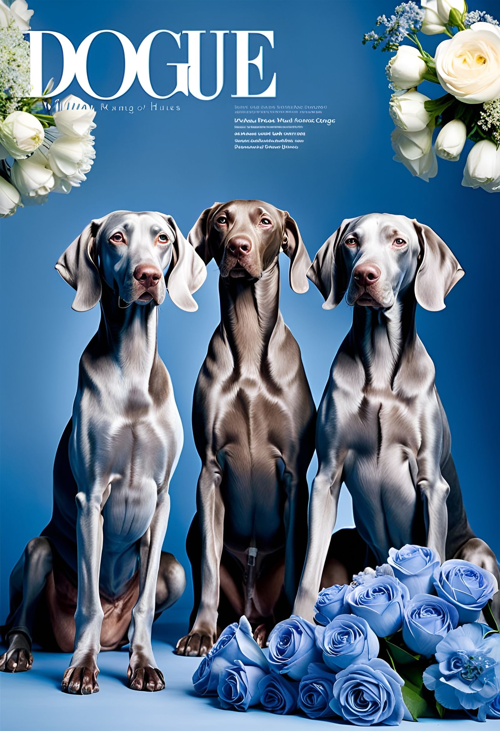 Elegant Weimaraners on 'Dogue' Magazine Cover