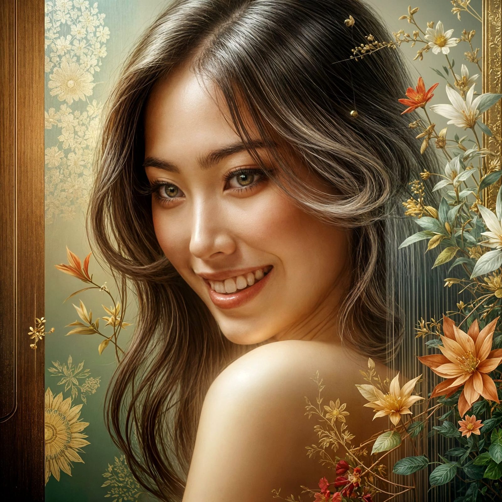 Lovely Vietnamese Woman Stepping Out of Shower