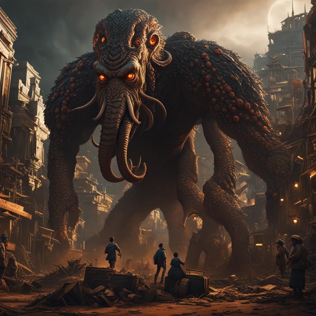 Afropunk Lovecraftian Monster Attack in Brazil Core Style