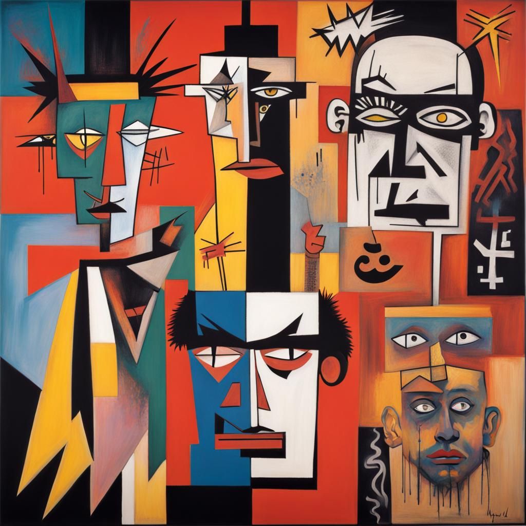 Abstract Portrait in Cubist Style