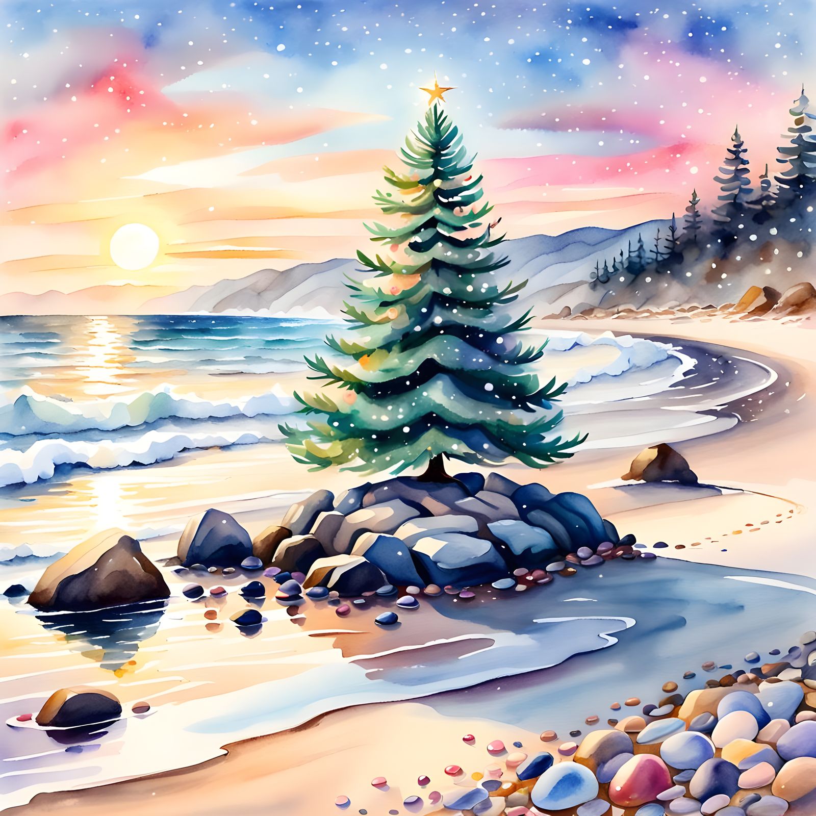 Luminous Pearl Christmas Tree on North Shore