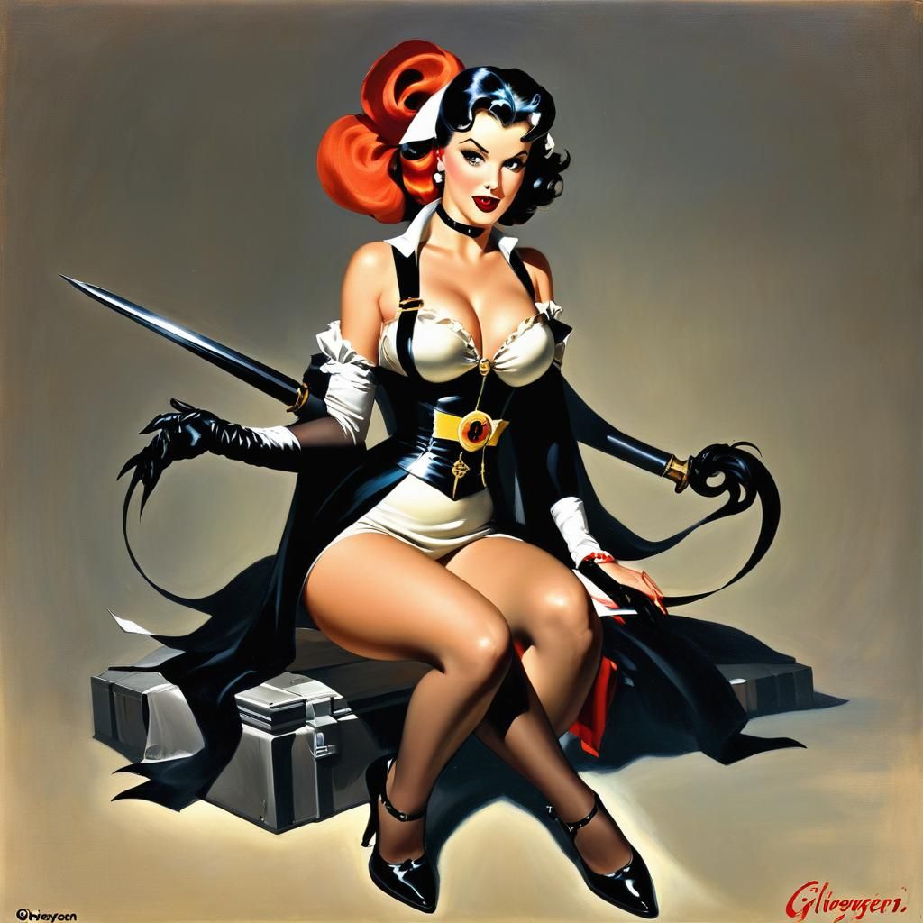 Grimdark Pin-Up Illustration