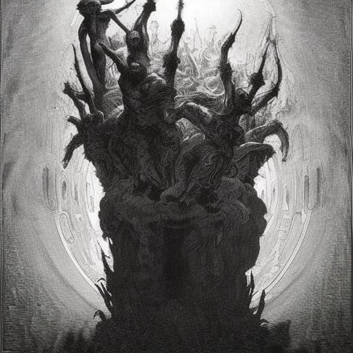 Renaissance Horror Ball in Engraving Style