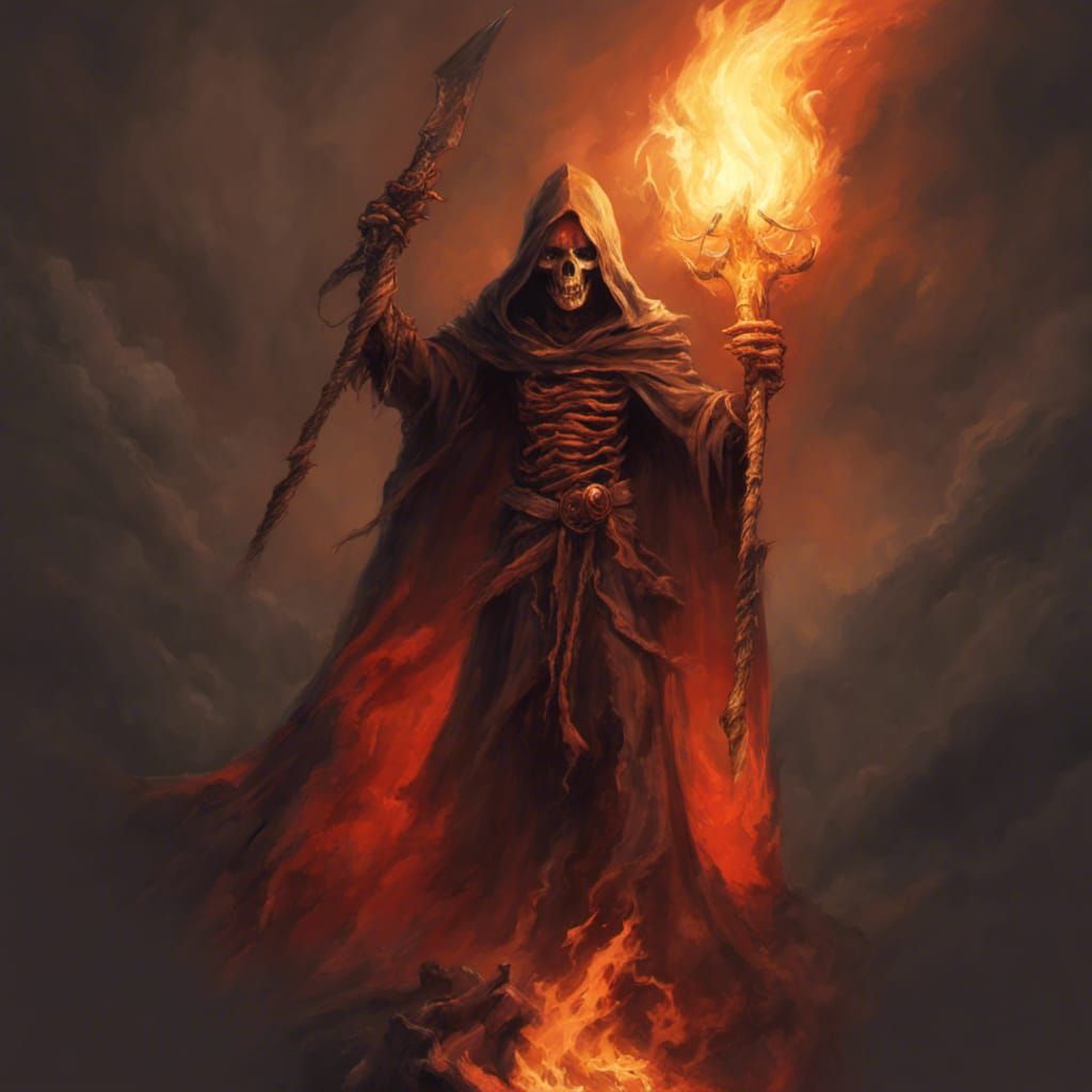 Radioactive Wasteland Demon Lord in Dark Wizard Robes