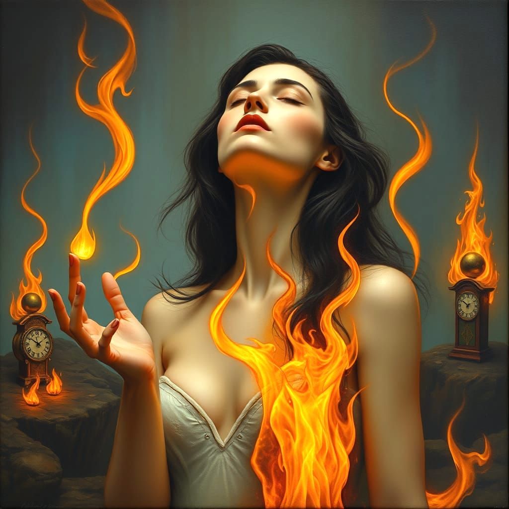 Surrealistic Dreamscape in Melting Oil Paint