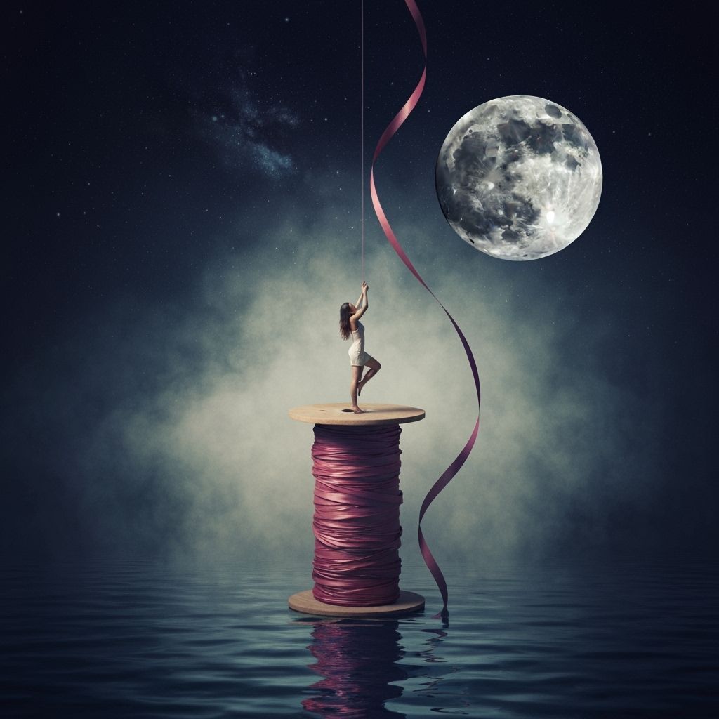 Surreal Moon Climb Through Galaxies