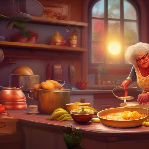 Grandma's Kirby Stew: A Detailed Matte Painting