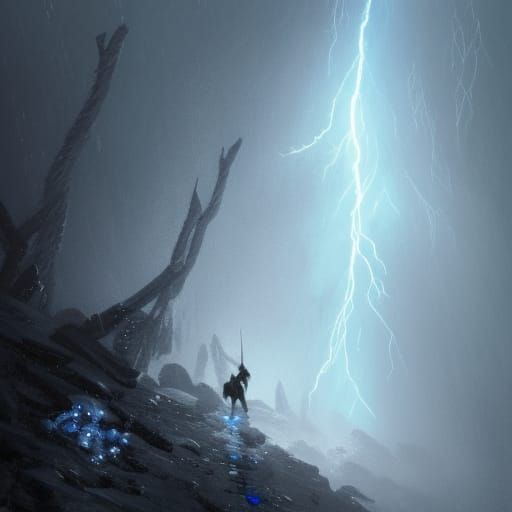 Blue Assassin Climbs Icy Mountain Path in Storm