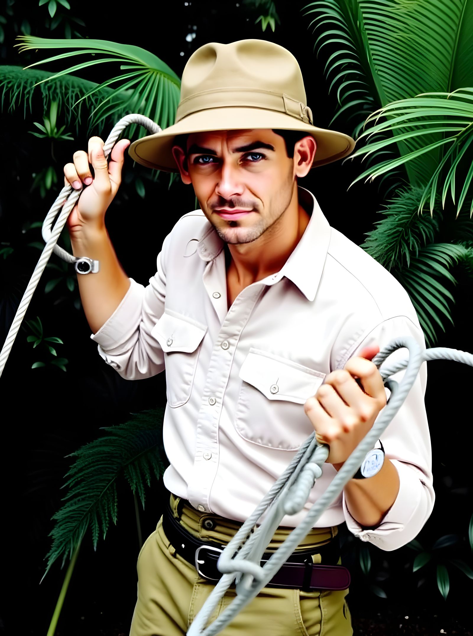 1930s Jungle Adventurer in Singapore, Pulp Magazine Style