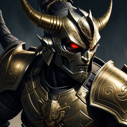 Epic Samurai Armor in a Golden Hour Landscape