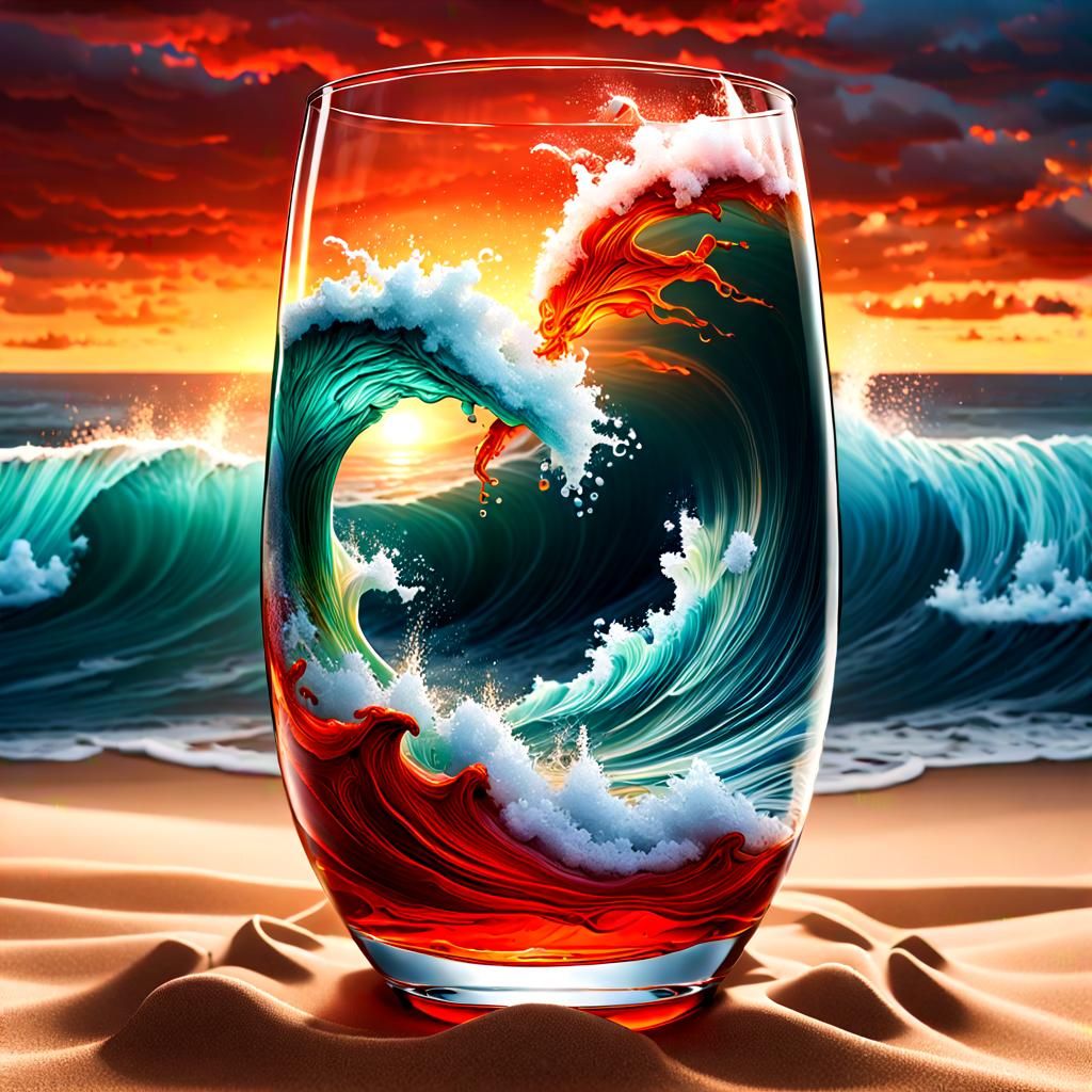 Storm in a Glass: Hyperrealistic Splash Art