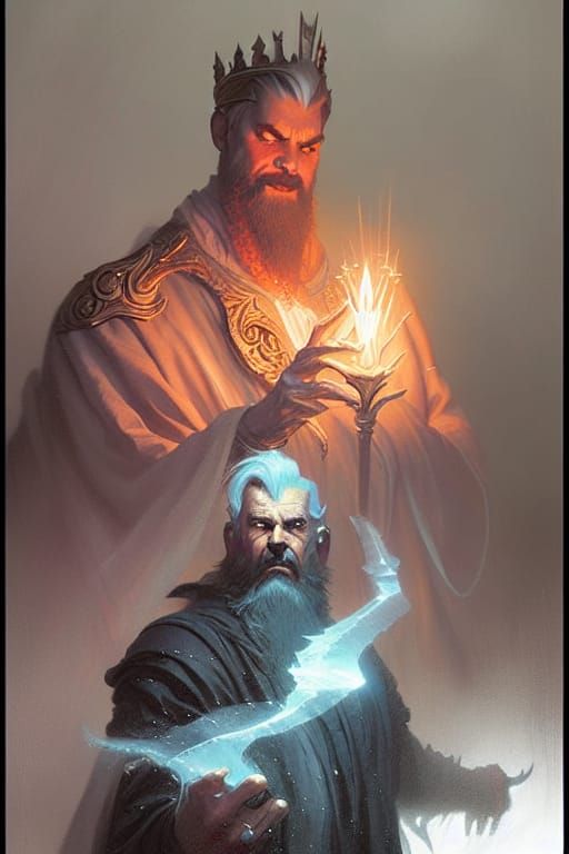 Ethereal Sorcerer King in a Hyperdetailed Fantasy Scene