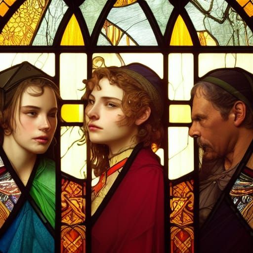 Stained Glass Triptych: Past, Present, Future