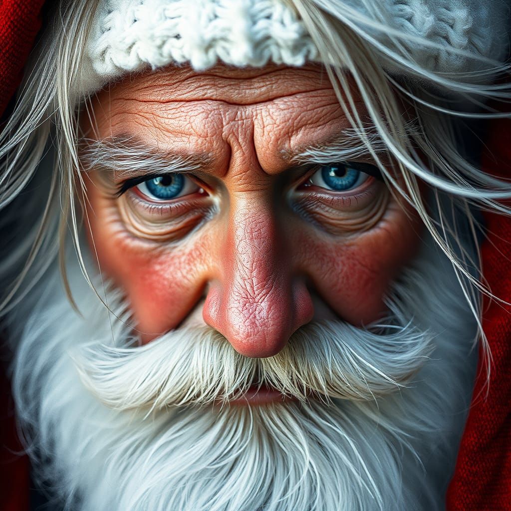 Santa Claus: Hyperrealistic 3D Rendering Portrait