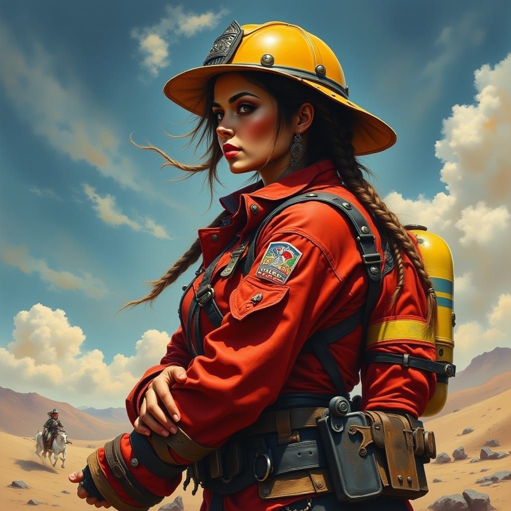 Strong Firefighter Woman: A Heroic Portrait
